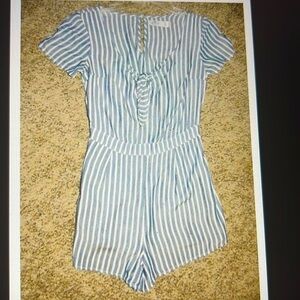 Junior/Women Size Small - Blue & White Romper by Hollister